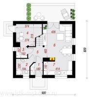 Планировка дома Хай Тек Компакт (1 этаж)